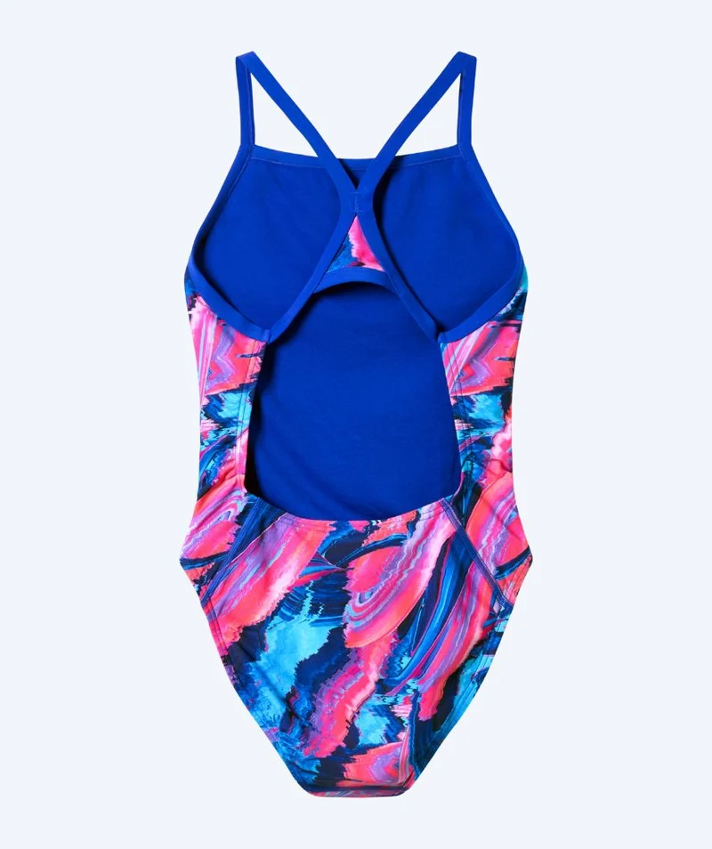 Speedo Badeanzug für Damen - Printed Turnback - Blau/Rosa