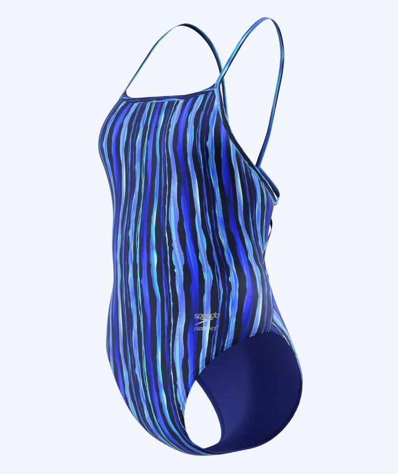 Speedo Badeanzug für Damen - Printed Web Back - Dunkelblau/Hellblau