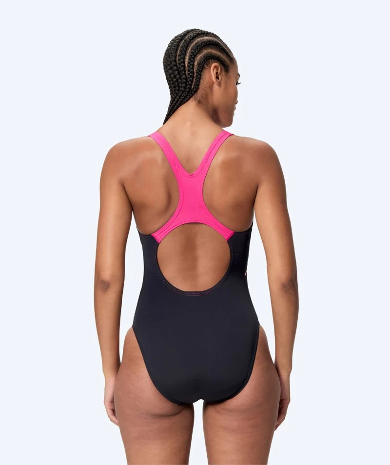 Speedo Badeanzug für Damen - Medley Logo Medalist - Schwarz/Rosa