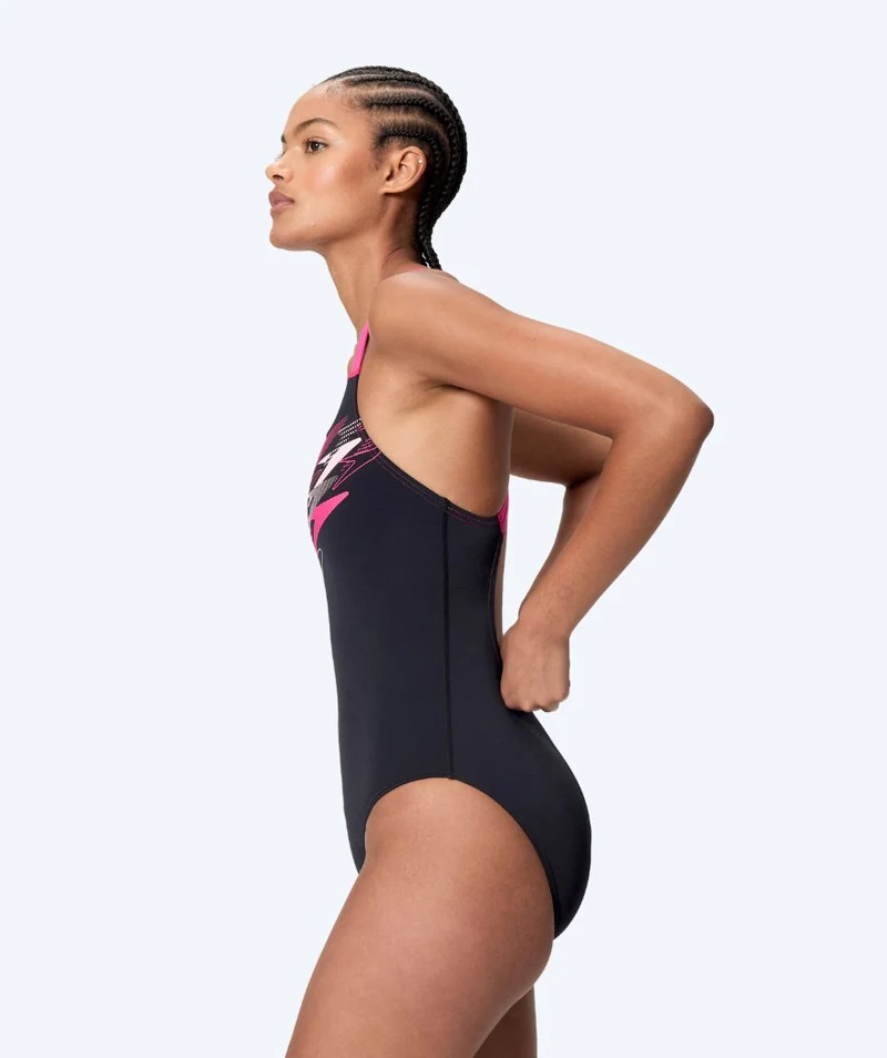 Speedo Badeanzug für Damen - Medley Logo Medalist - Schwarz/Rosa