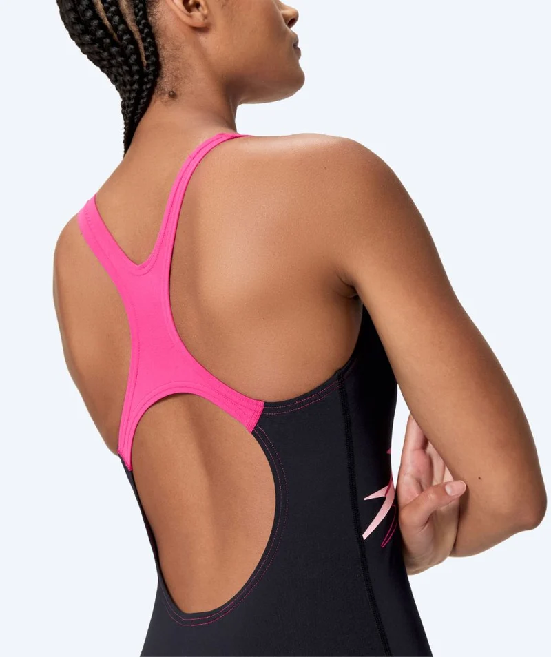 Speedo Badeanzug für Damen - Medley Logo Medalist - Schwarz/Rosa
