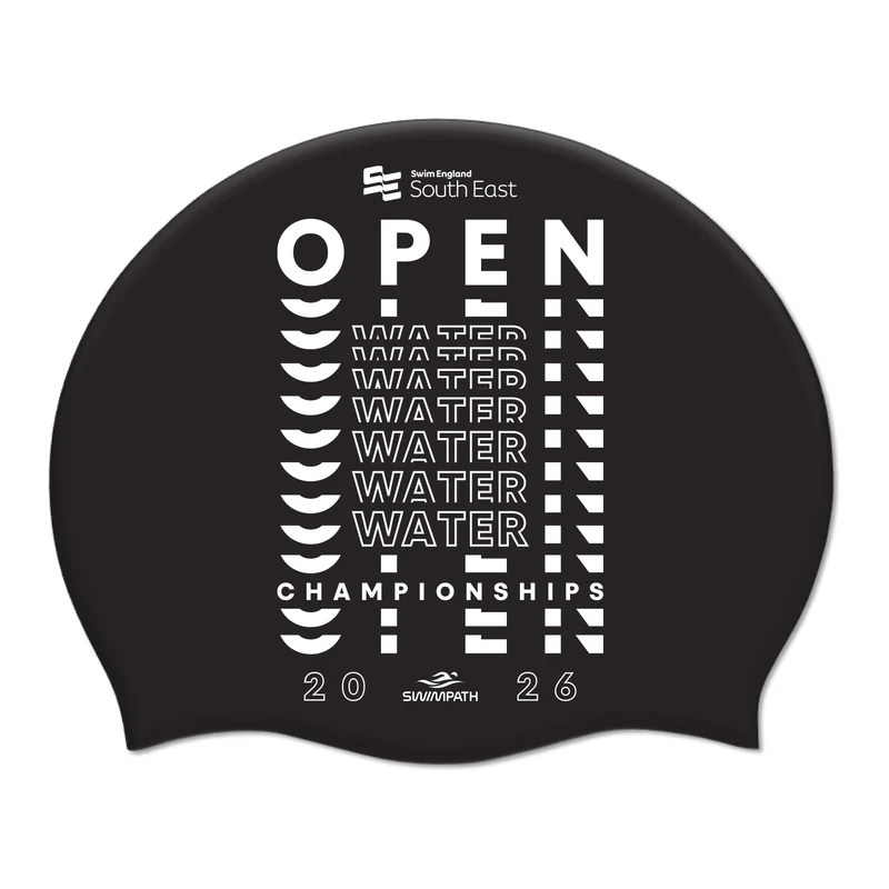 Swim England South East Open Water Championships 2026 Silicone Suede Swimming Cap - Black