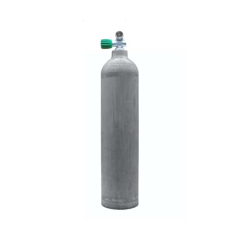 MES Aluflasche 7L,natur 200bar, mit Polaris Nitroxventil (M26x2) links