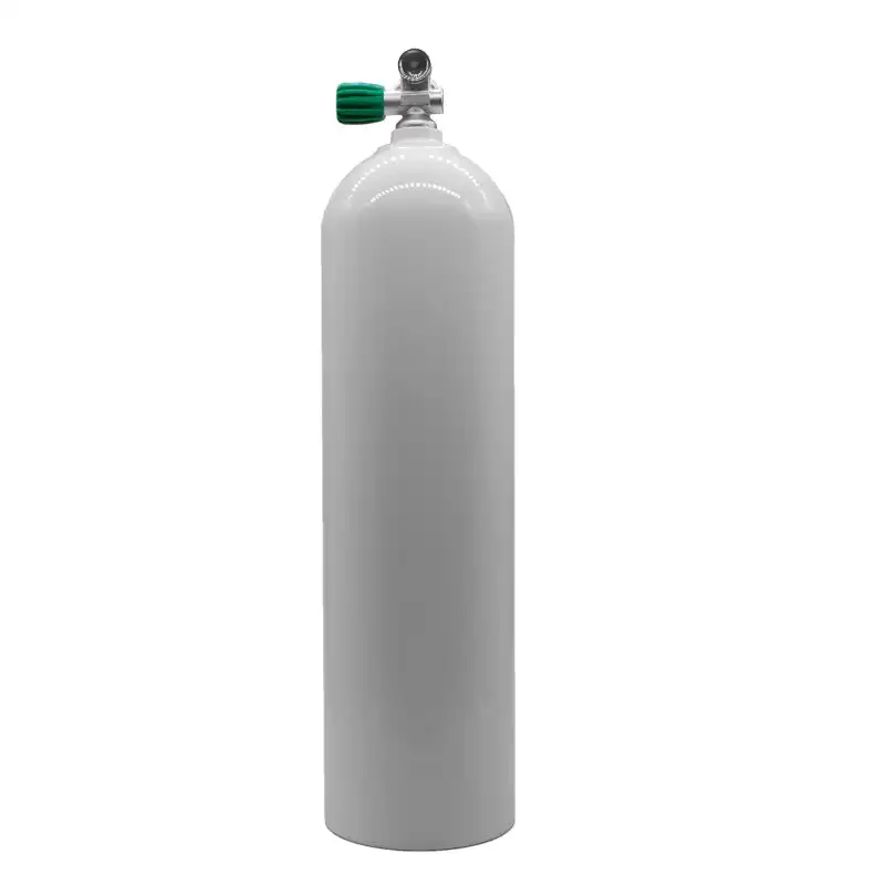 MES Aluflasche 11,1L/80cuft,weiß,mit Polaris Nitrox Ventil (M26x2) links