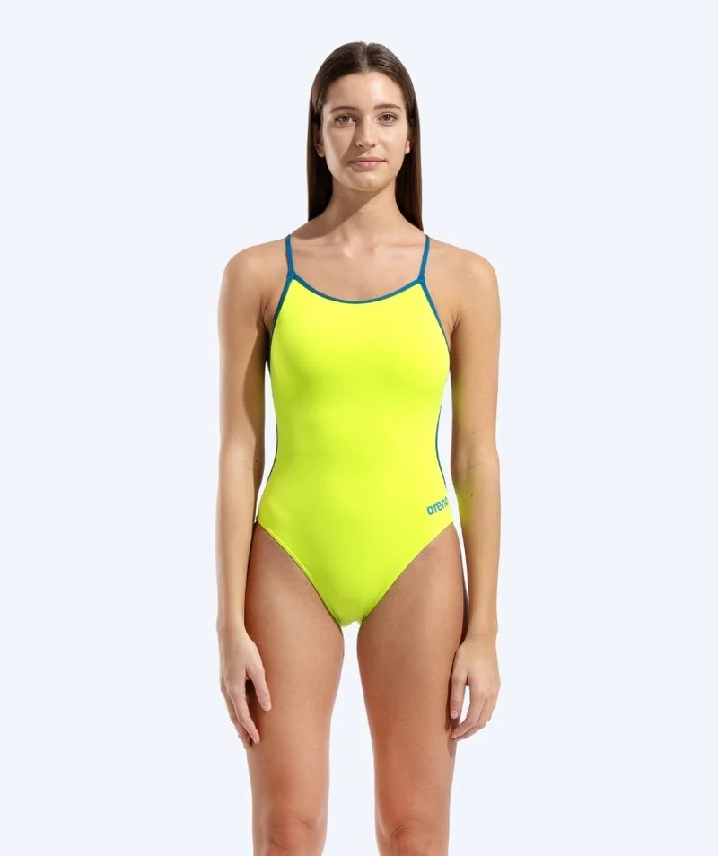 Arena Badeanzug für Damen - Solid Lace Back - Gelb/Blau