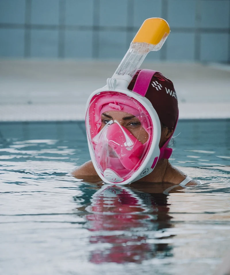 Watery Vollgesichtstauchmaske für Erwachsene - Oxygen - Rosa/Gelb
