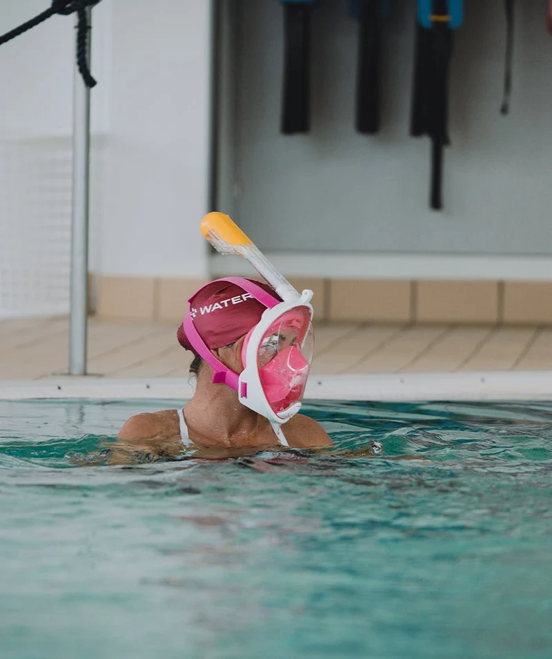 Watery Vollgesichtstauchmaske für Erwachsene - Oxygen - Rosa/Gelb
