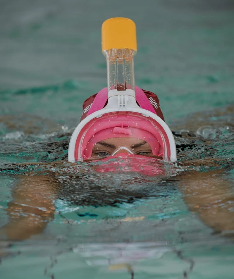 Watery Vollgesichtstauchmaske für Erwachsene - Oxygen - Rosa/Gelb