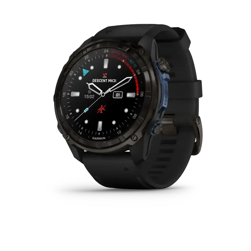 Garmin Descent™ Mk3i – 51 mm Graues DLC-Titan mit schwarzem Silikonarmband - Tauchcomputer