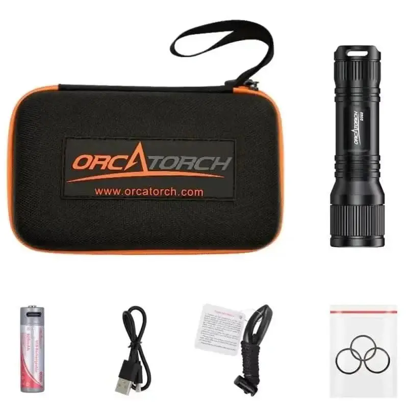 OrcaTorch - D560 - Tauchlampe mit USB-C Diretktladung, max 700 Lumen