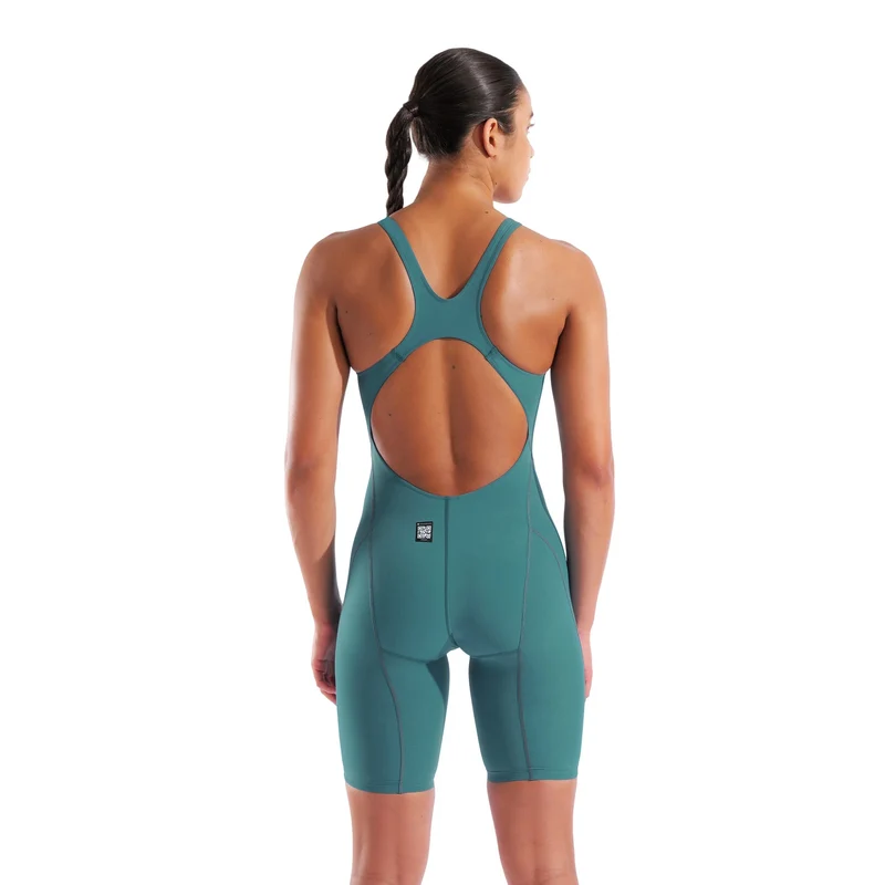 Arena Womens Powerskin Impulso Openback Jade Aura Limited Edition Kneesuit - Biscay Bay/Cherry