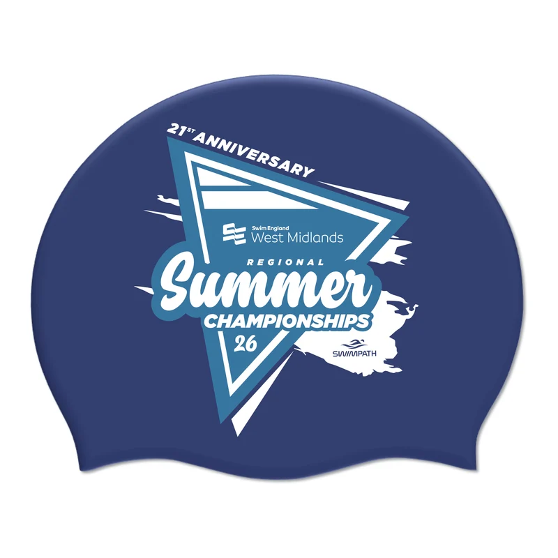 Swim England West Midlands Summer Regional Championships 2026 Silicone Suede Swimming Cap - Navy