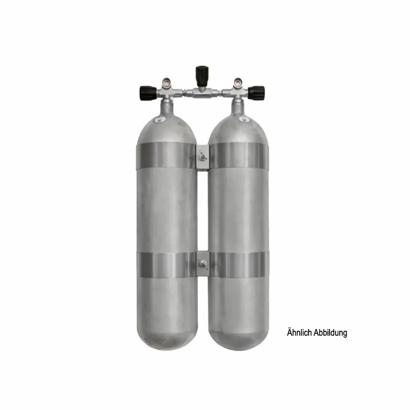 Faber Doppel 12 L lang/ 232 bar (Steel Beast) TG mit V4tec Schellen