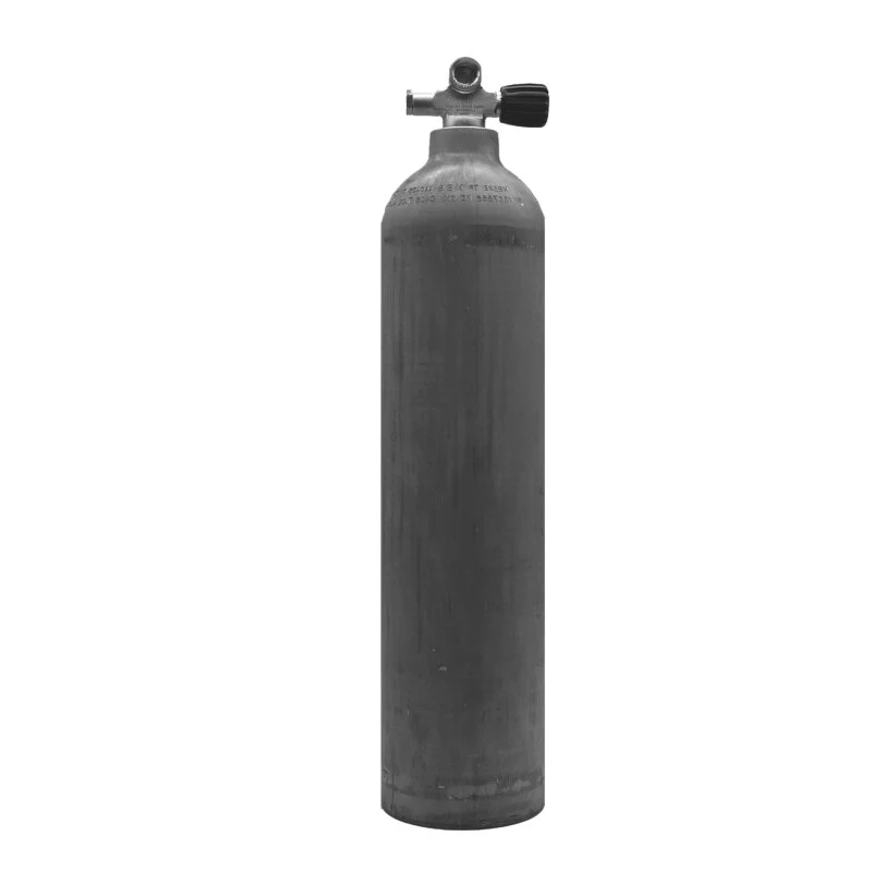 MES Aluflasche 7L,natur,mit Polaris Brückenventil rechts - erweiterbar