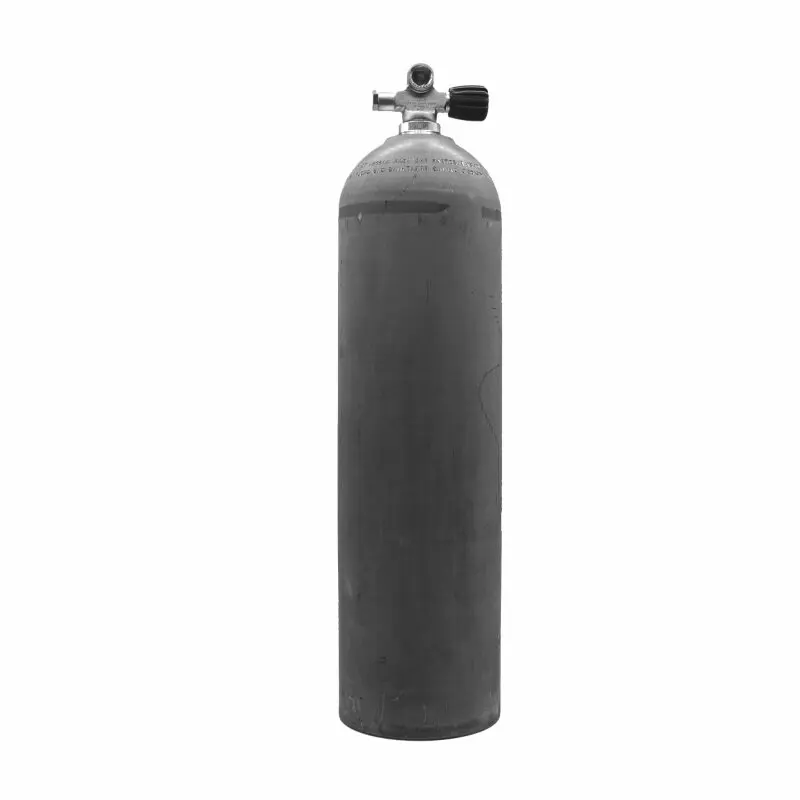 MES Aluflasche 11,1L/80cuft,natur,mit Polaris Brückenventil rechts - erweiterbar