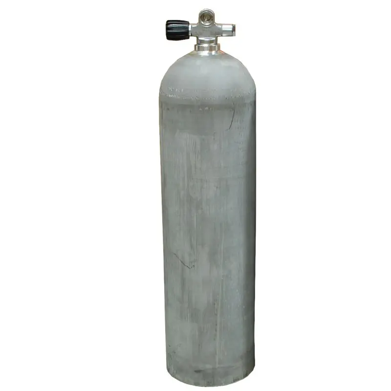 MES Aluflasche 11,1L/80cuft,natur,mit Polaris Brückenventil links - erweiterbar