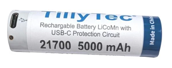 TillyTec® USB C Akku 21700