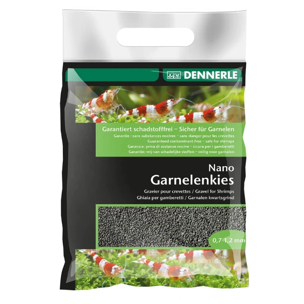 Dennerle Nano Garnelenkies 0,7-1,2mm Sulawesi schwarz 2kg.