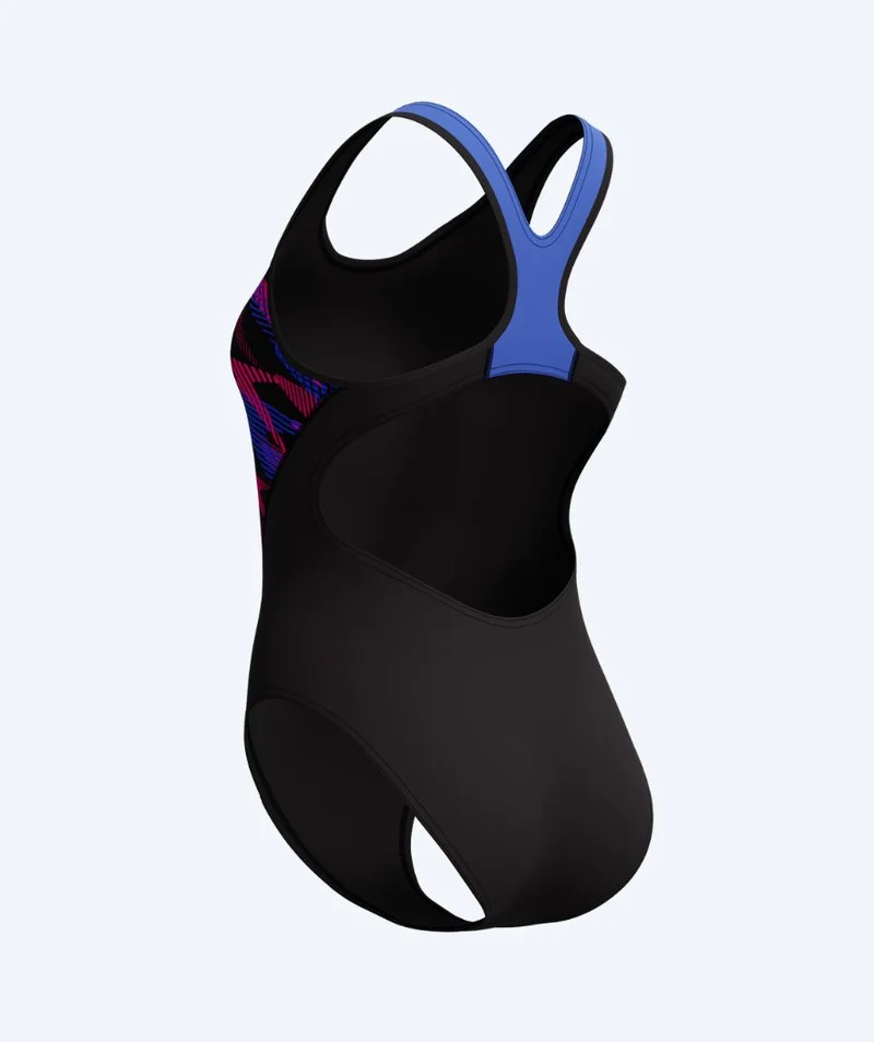 Speedo Badeanzug für Damen - Placement Laneback - Schwarz/Lila
