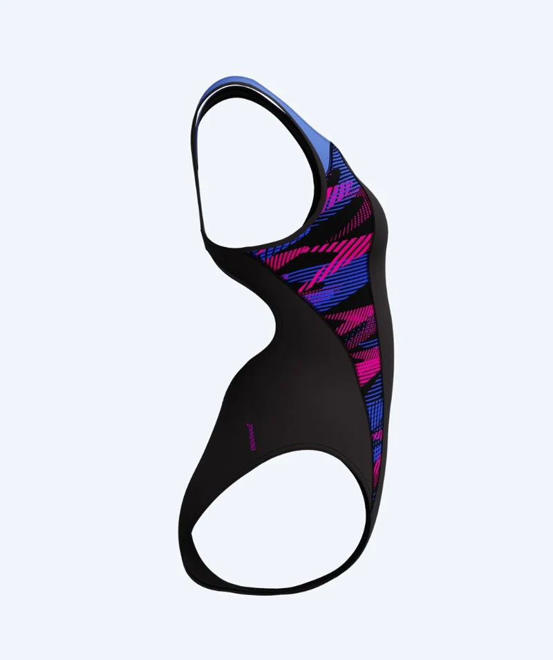 Speedo Badeanzug für Damen - Placement Laneback - Schwarz/Lila