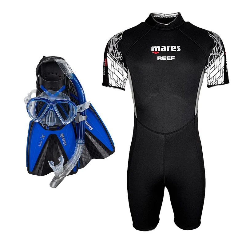 Tropen Schnorchelset Herren blau
