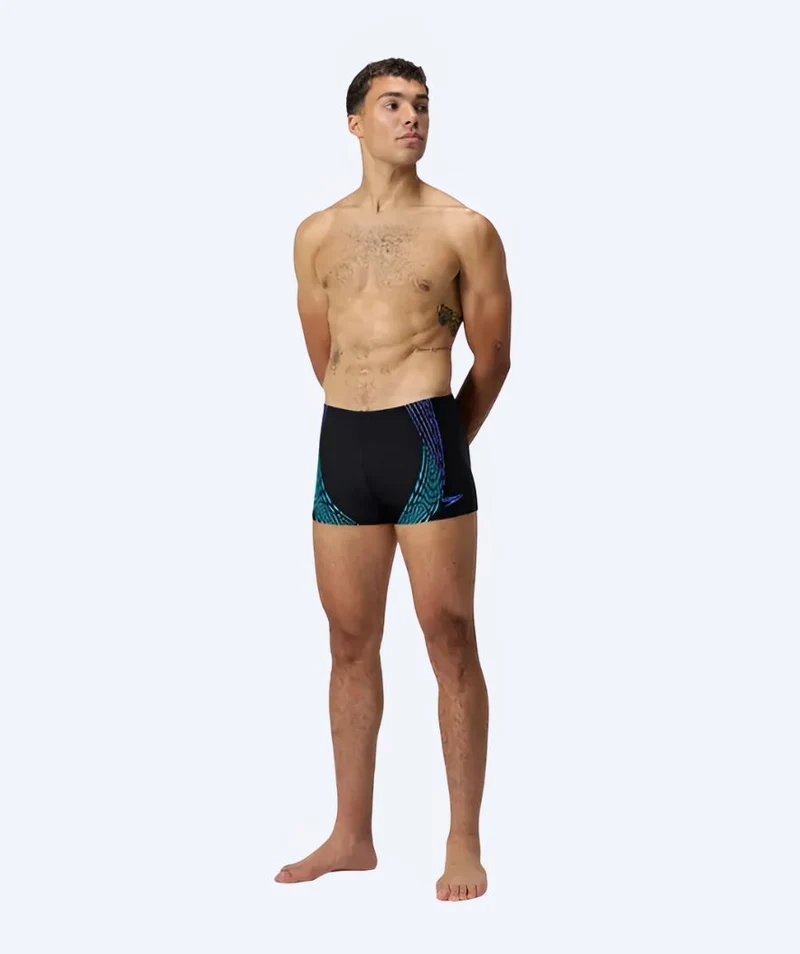 Speedo Aquashorts für Herren - Duo Logo Print - Schwarz/Dunkelblau