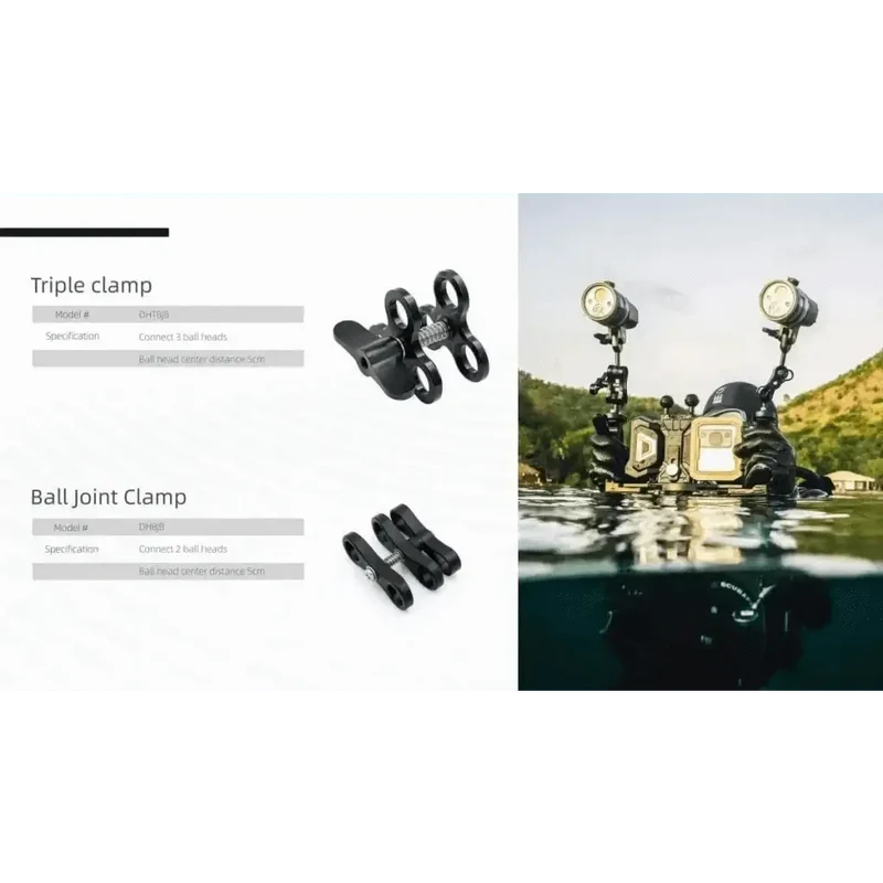 DiveVolk Triple Ball Joint Clamp
