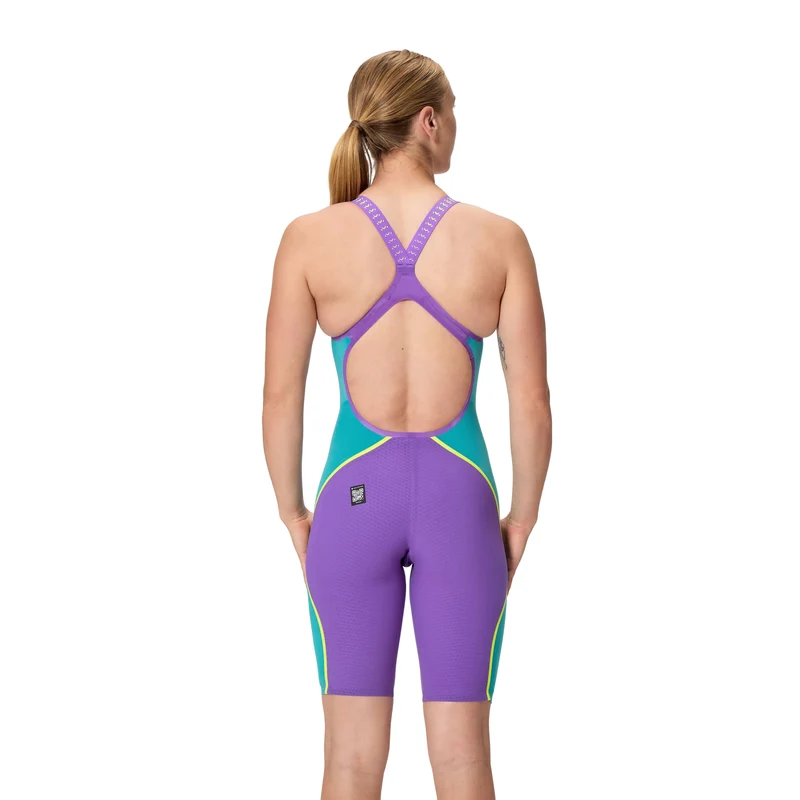 Speedo Fastskin LZR Pure Intent 2.0 Openback Women's Kneeskin - Galaxy Grape/Mayan Blue