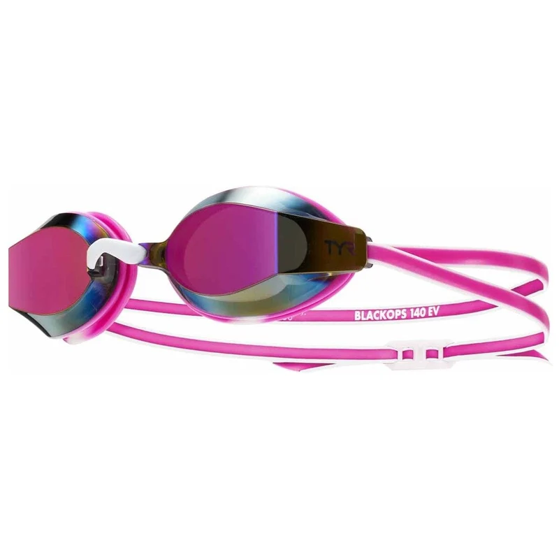 TYR Blackops 140 EV Junior Fit Mirror Racing Goggles - Pink/White