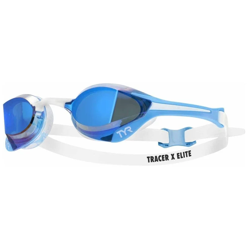 TYR Tracer-X Elite Mirrored Goggles - Blue/White