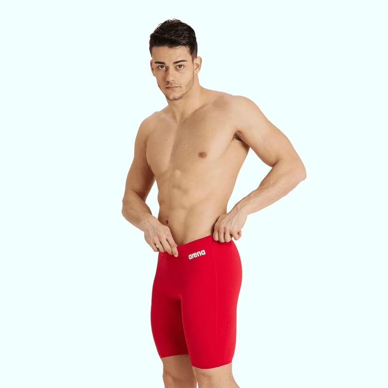 Arena Mens Team Swim Solid Jammer - Red/White
