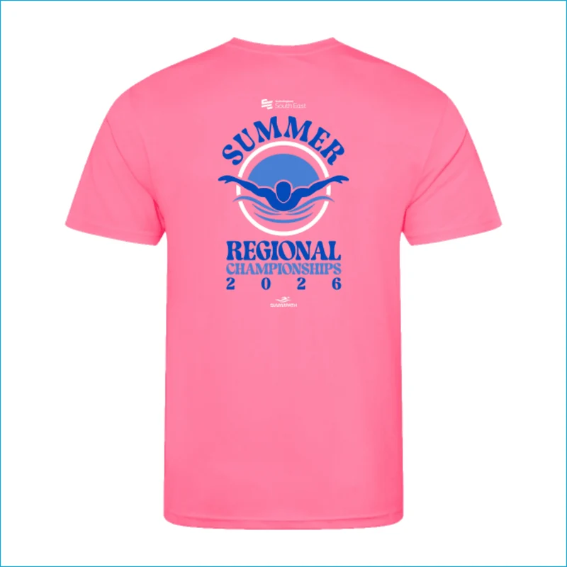 Swim England South East Summer Regional Championships 2026 T-Shirt - Electric Pink
