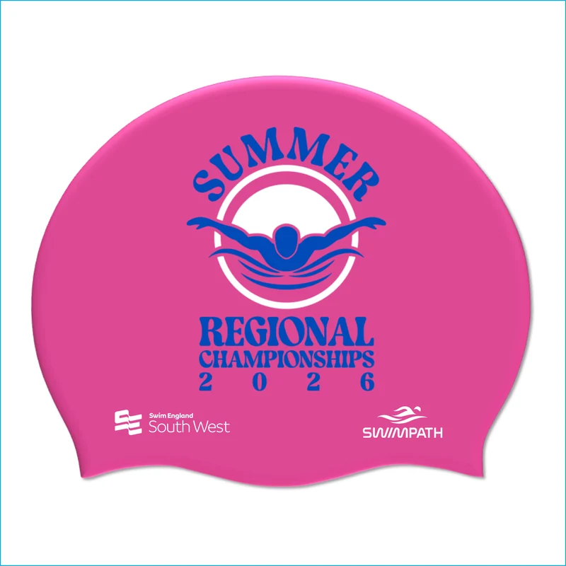 Swim England South West Summer Regional Championships 2026 Silicone Suede Swimming Cap - Pink