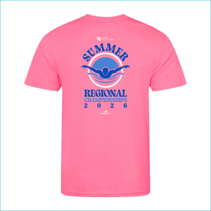 Swim England South West Summer Regional Championships 2026 T-Shirt - Electric Pink
