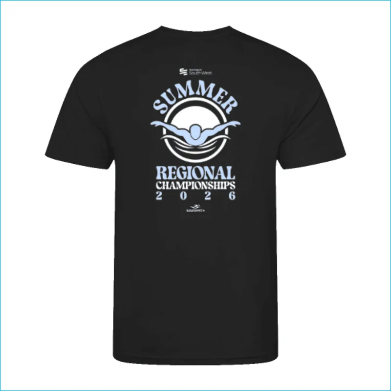 Swim England South West Summer Regional Championships 2026 T-Shirt - Jet Black
