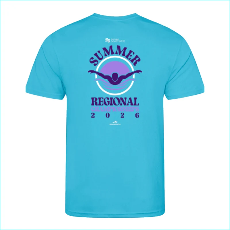 Swim England South West Summer Regional Championships 2026 T-Shirt - Hawaiian Blue