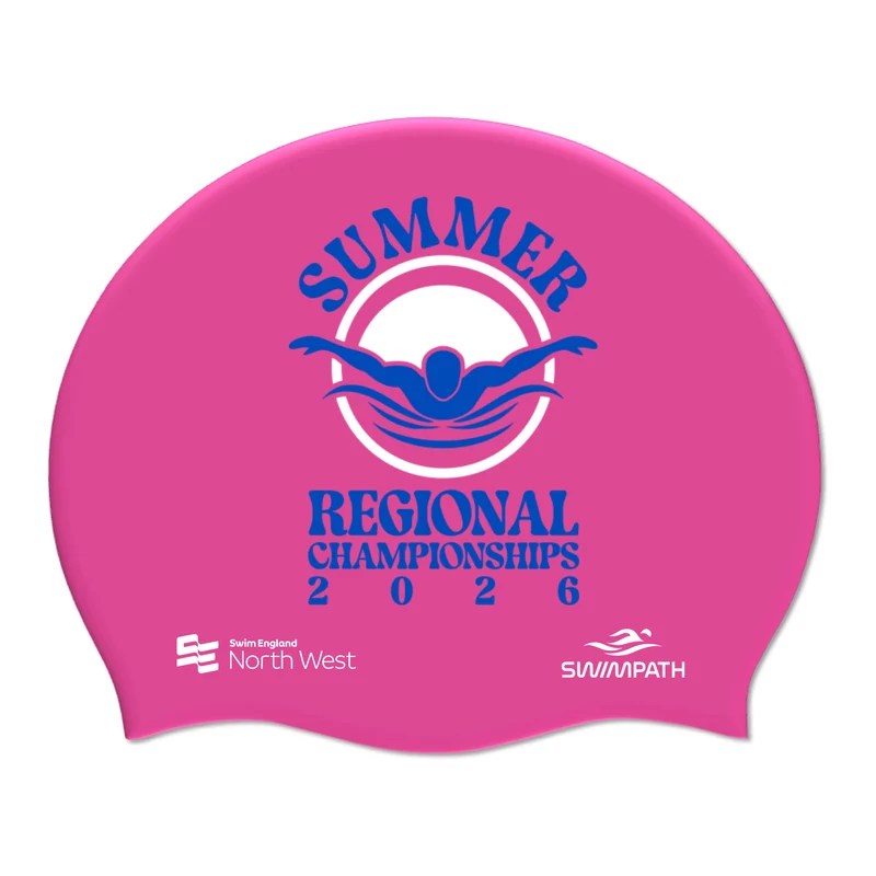 Swim England North West Summer Regional Championships 2026 Silicone Suede Swimming Cap - Pink