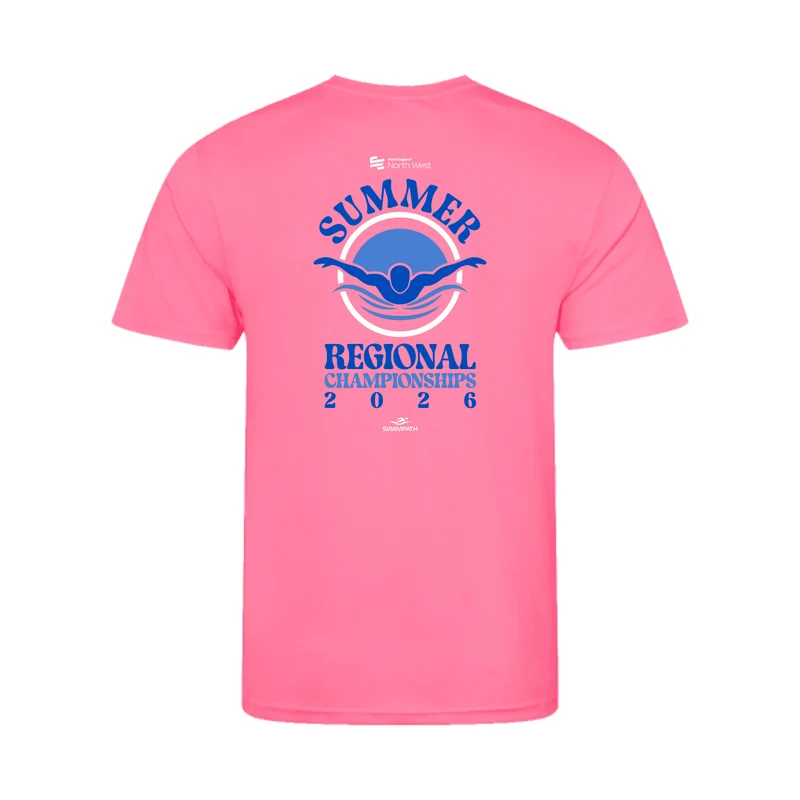 Swim England North West Summer Regional Championships 2026 T-Shirt - Electric Pink