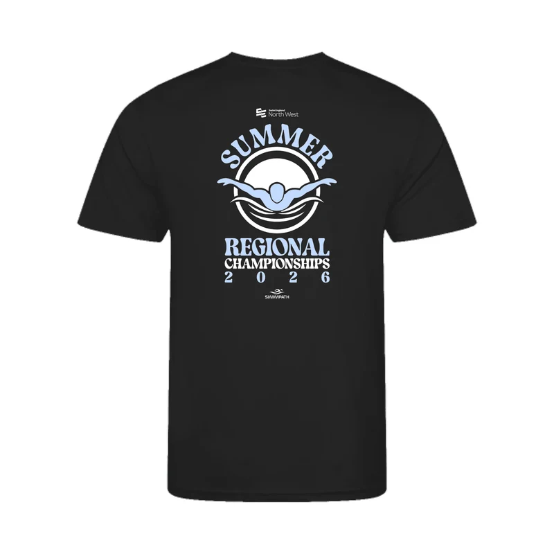 Swim England North West Summer Regional Championships 2026 T-Shirt - Jet Black