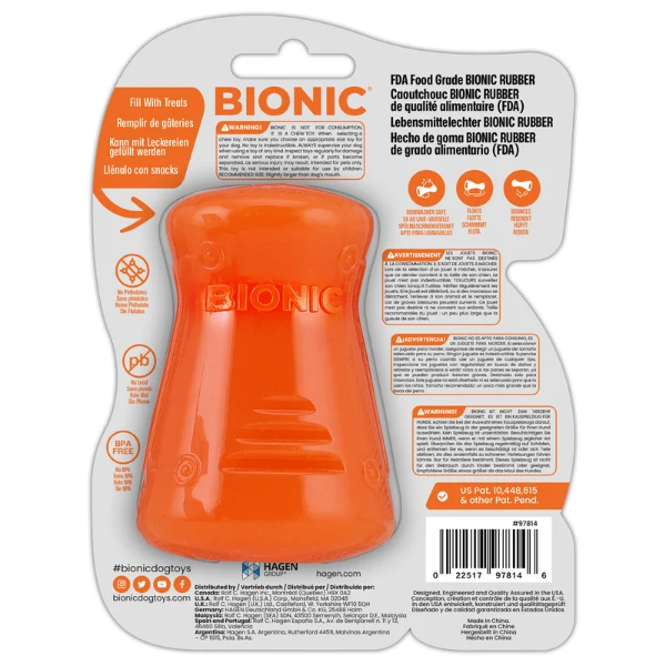 BIONIC Treat Shaker S Hunde-Kauspielzeug und Leckerli Spender