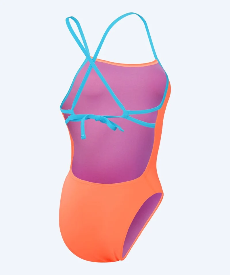 Speedo Badeanzug für Damen - Solid Tie Back - Orange/Blau