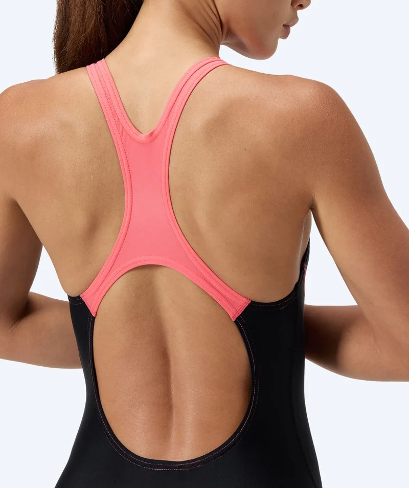 Speedo Badeanzug für Damen - Medley Logo - Schwarz/Hellrosa