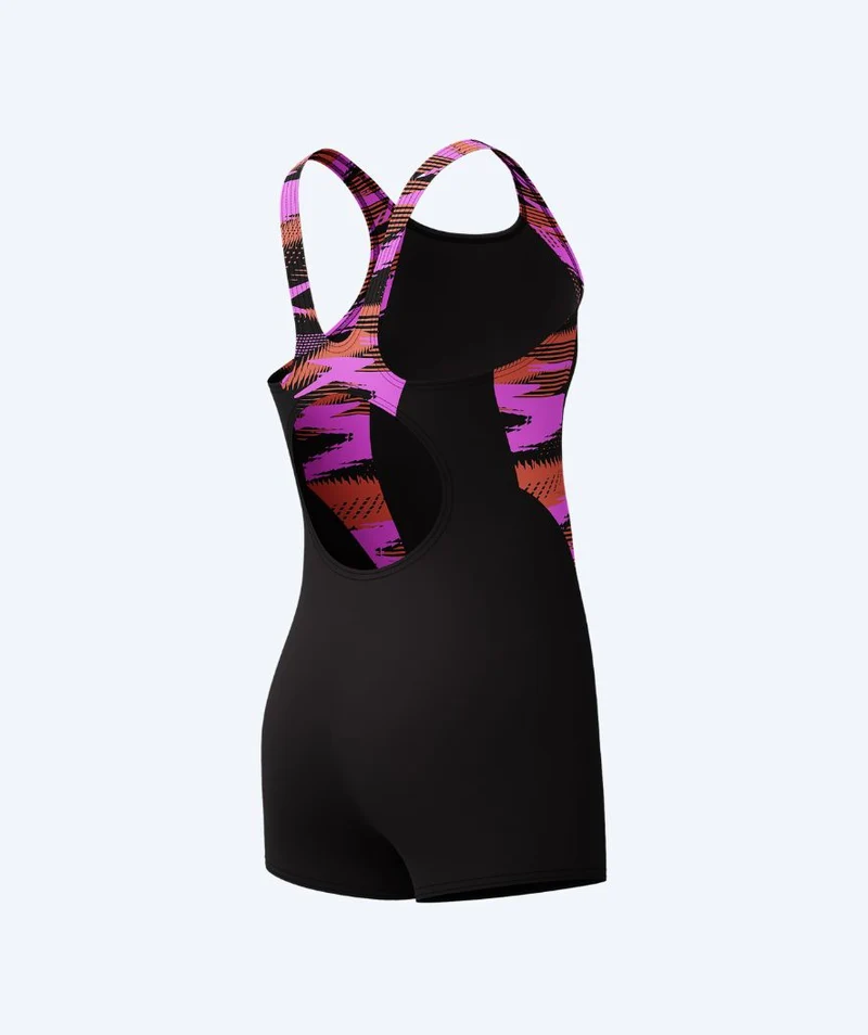 Speedo Badeanzug mit Bein für Mädchen - Hyperboom Splice - Schwarz/Rosa