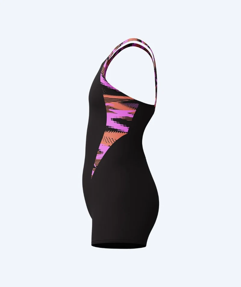 Speedo Badeanzug mit Bein für Mädchen - Hyperboom Splice - Schwarz/Rosa