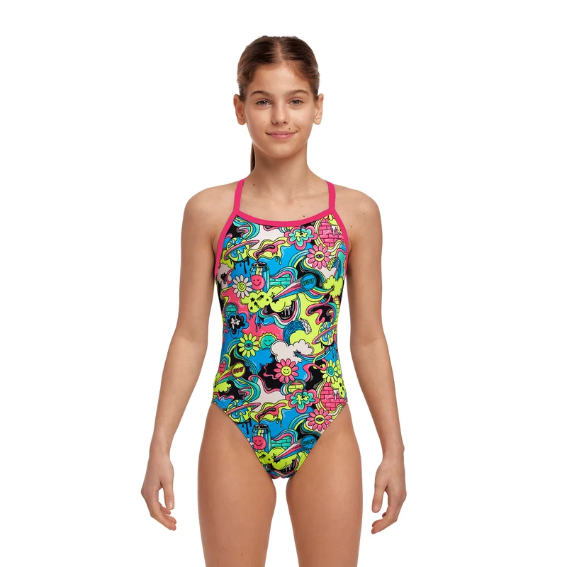 Funkita Smash Mouth Girl's Single Strap One Piece Swimsuit