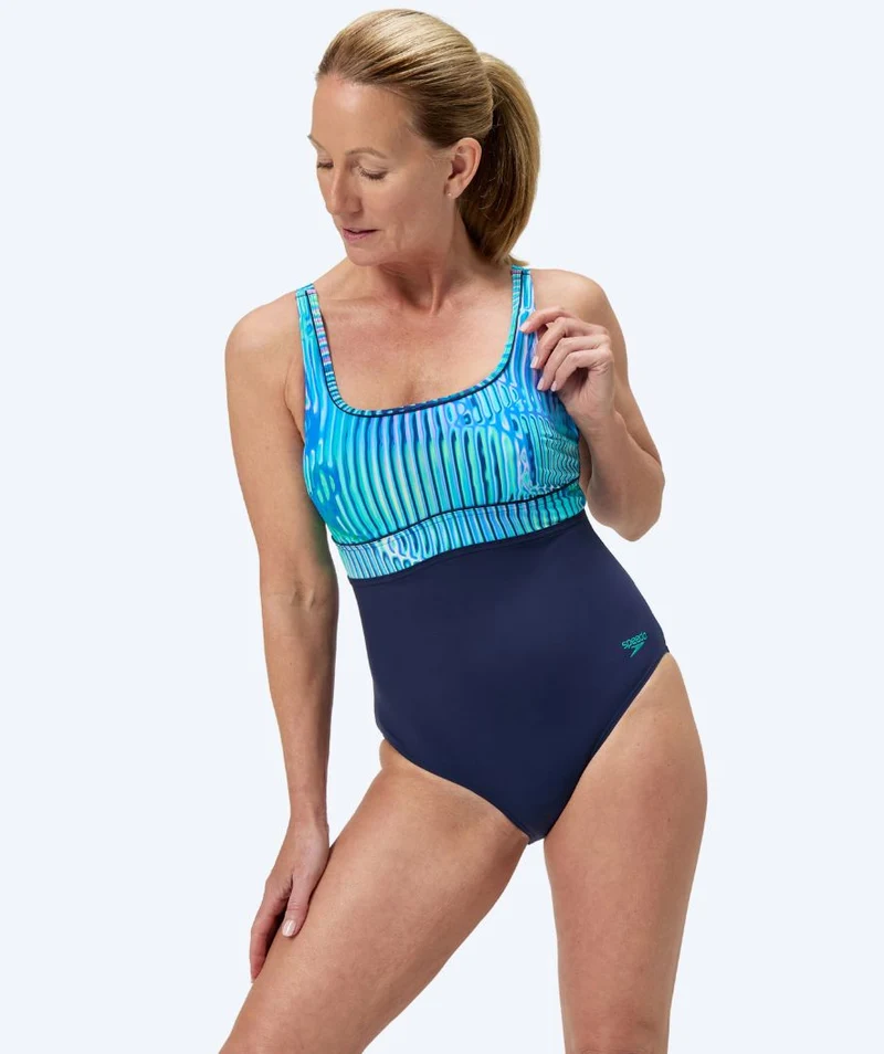 Speedo Badeanzug für Damen - Shaping ContourEclipse - Dunkelblau/Türkis