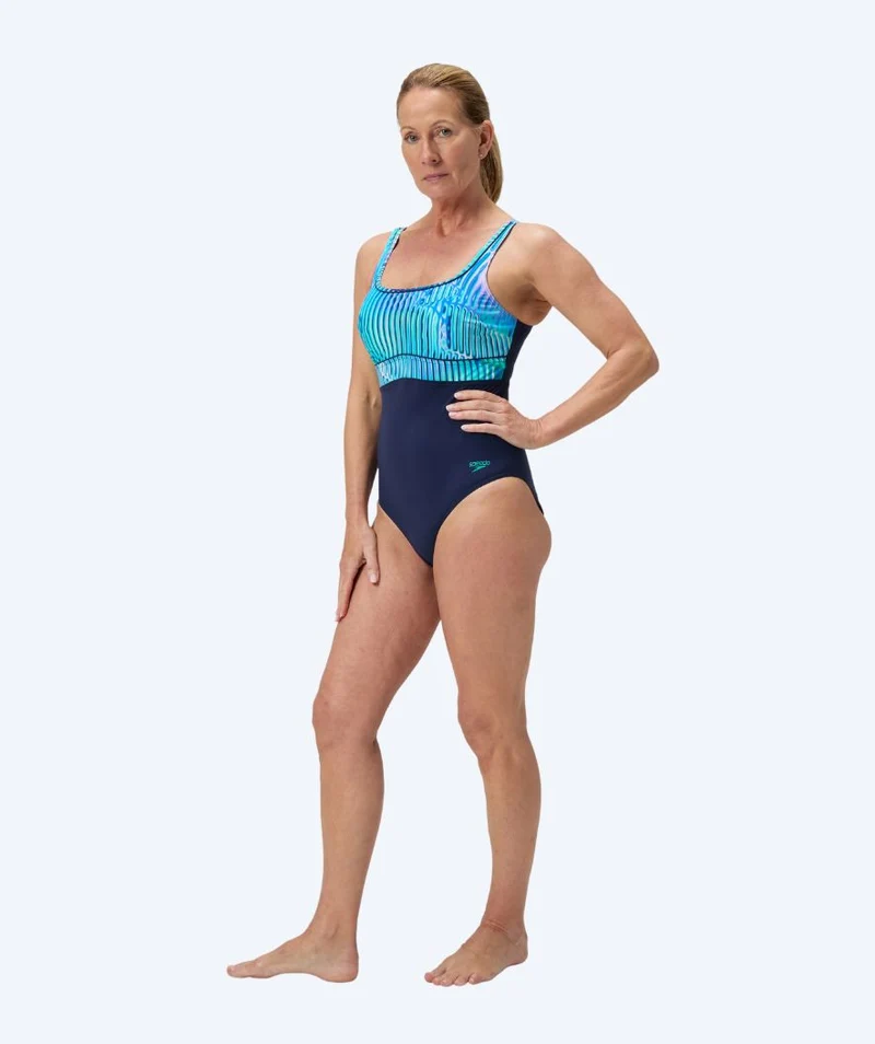Speedo Badeanzug für Damen - Shaping ContourEclipse - Dunkelblau/Türkis