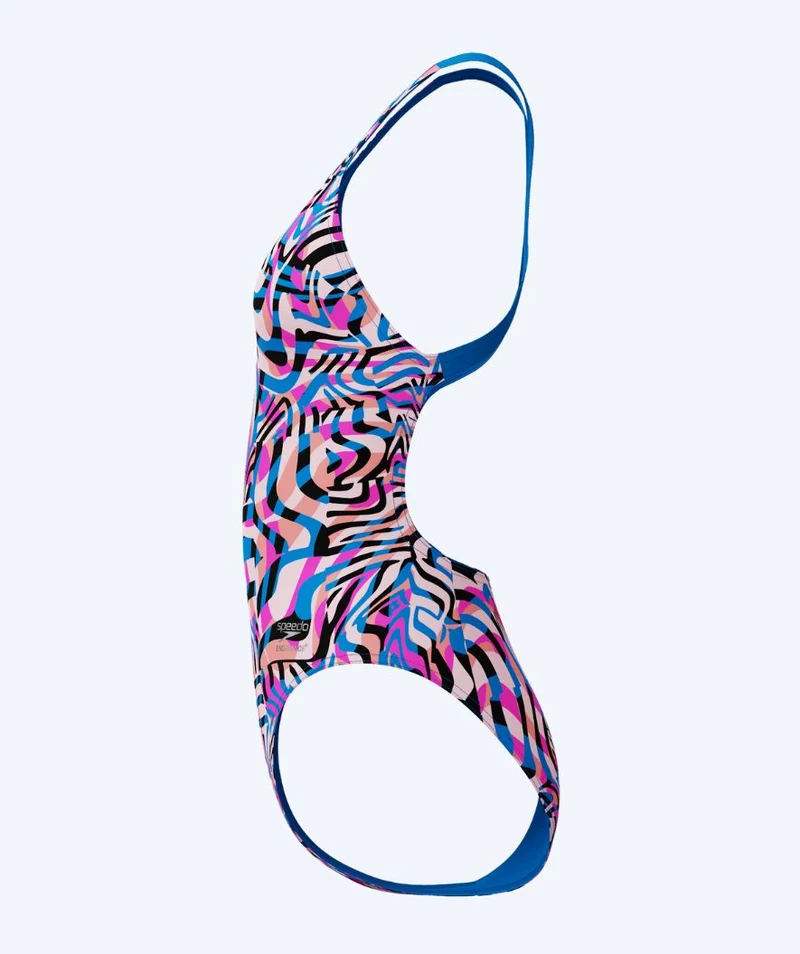 Speedo Badeanzug für Damen - Printed Powerback - Rosa/Blau