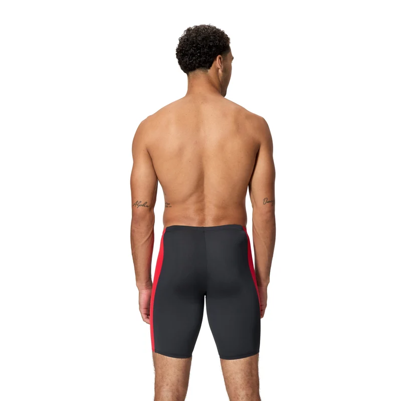 Speedo Solid Splice Men's Jammer - Black/Red