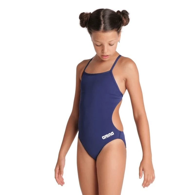 Arena Girls Team Swimsuit Challenge Solid - Navy/White